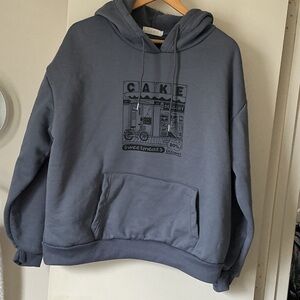 Cake Blue Graphic Pullover Hoodie